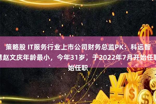 策略股 IT服务行业上市公司财务总监PK：科远智慧赵文庆年龄最小，今年31岁，于2022年7月开始任职